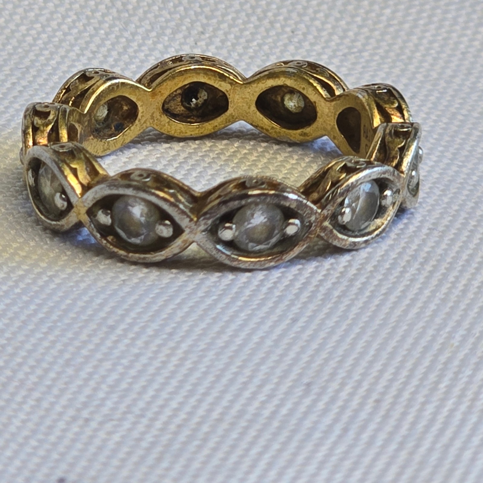 Sterling Silver Ring 4.48g Fine Jewelry Size 7 Band Cubic Zirconia *READ*