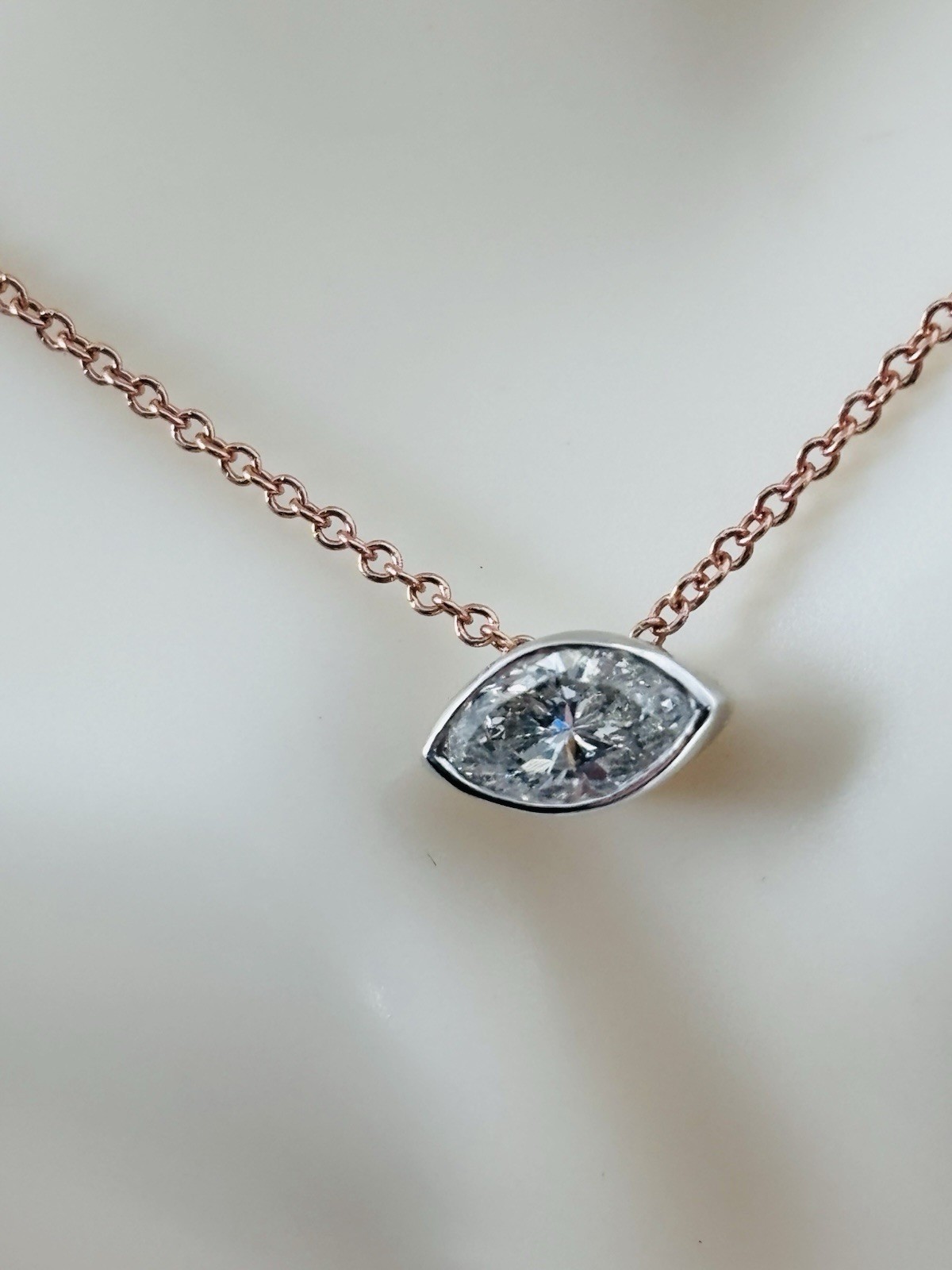 diamond necklace fine jewelry solitaire natural 45point 14k gold marquee