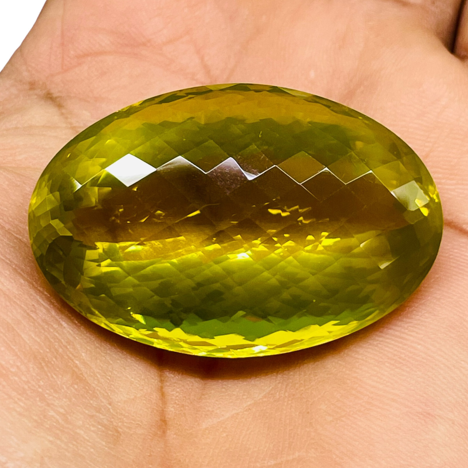 160.10 Cts Certified Natural Citrine 45x29mm Pendant Size Green Gold Gemstone