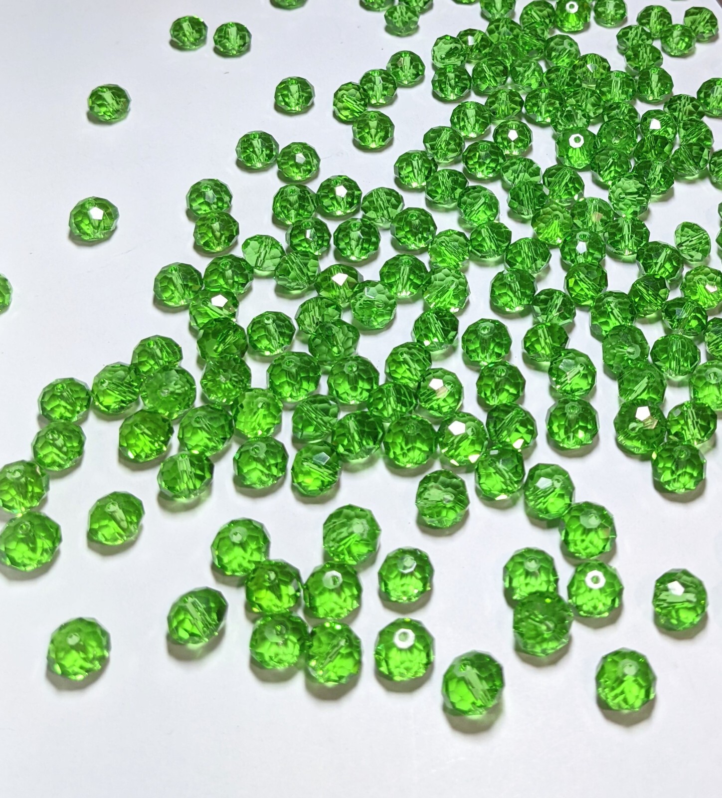 Crystal Beads 8mm Beads for Jewelry Making Bulk 180 pcs Grass Green Roundelle