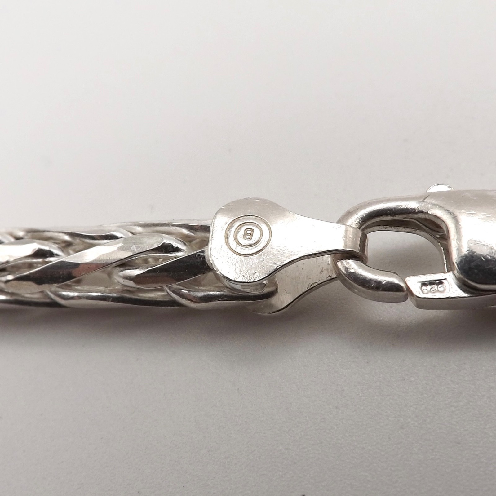 Sterling Ever Silver Round Wheat Link Pendant Chain Solid Necklace 18in
