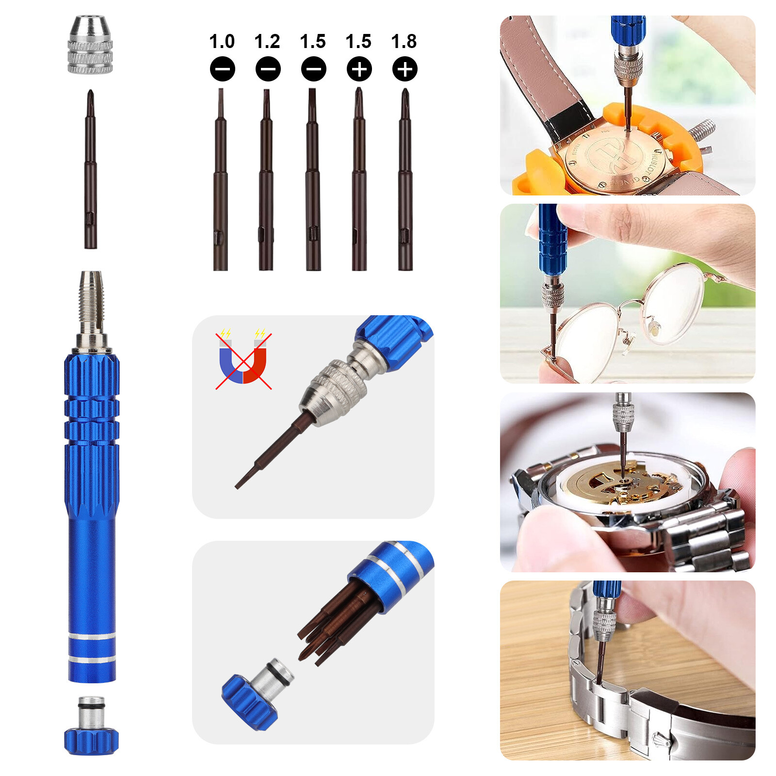 74 pcs Watch Repair Kit Watchmaker Back Case Remover Opener Link Pin Spring Bar