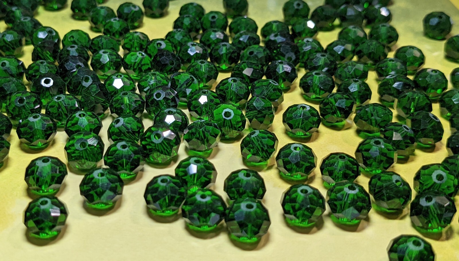 Green Crystal Beads 8mm Beads for Jewelry Making Bulk 180 pcs Emerald Roundelle
