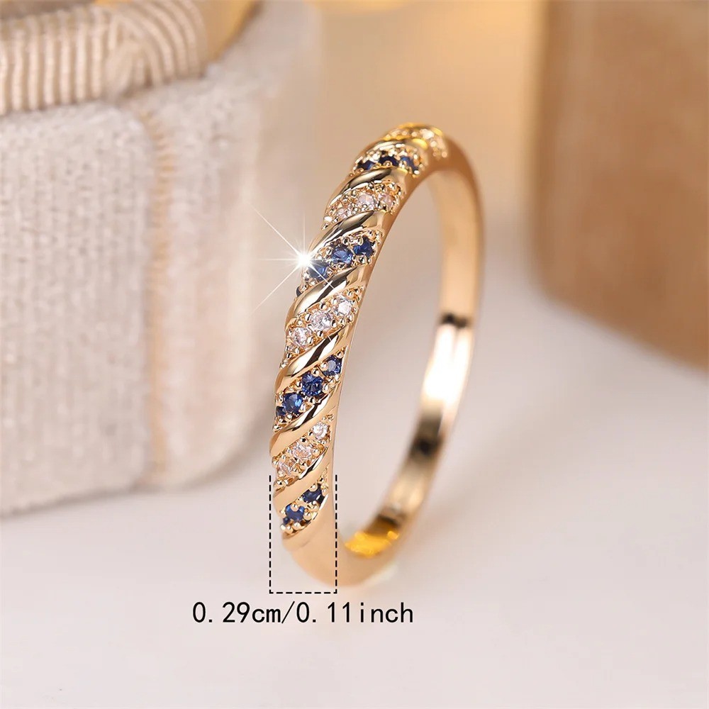 Luxury Zirconia Ring for Women Gold Color Fashion Party Jewelry Rings Gift