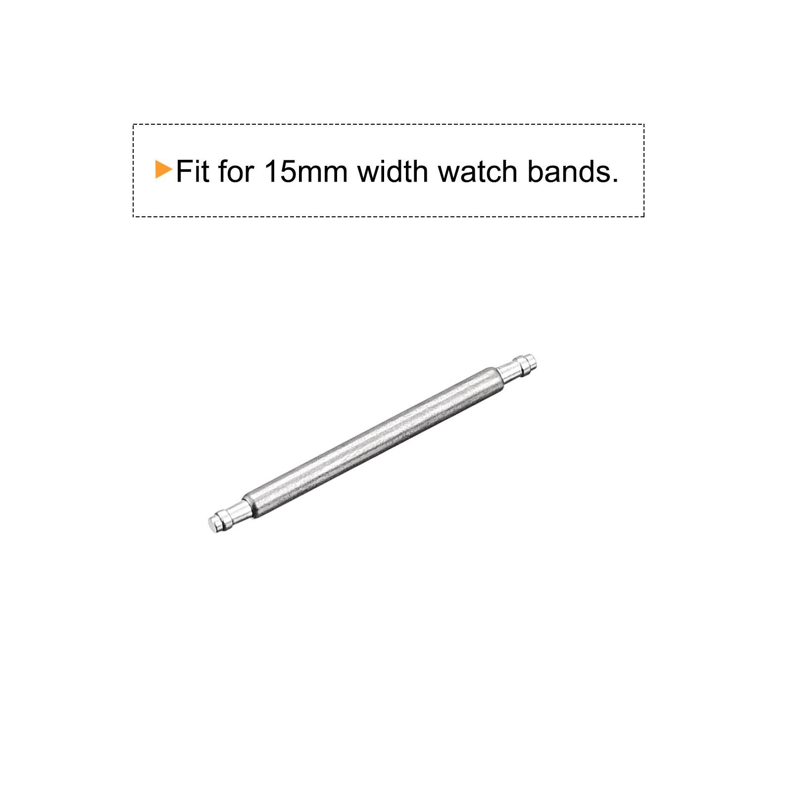 15mm Watch Band Pin 1.3mm Dia Steel Single Flanged End Spring Bar Pins 200pcs