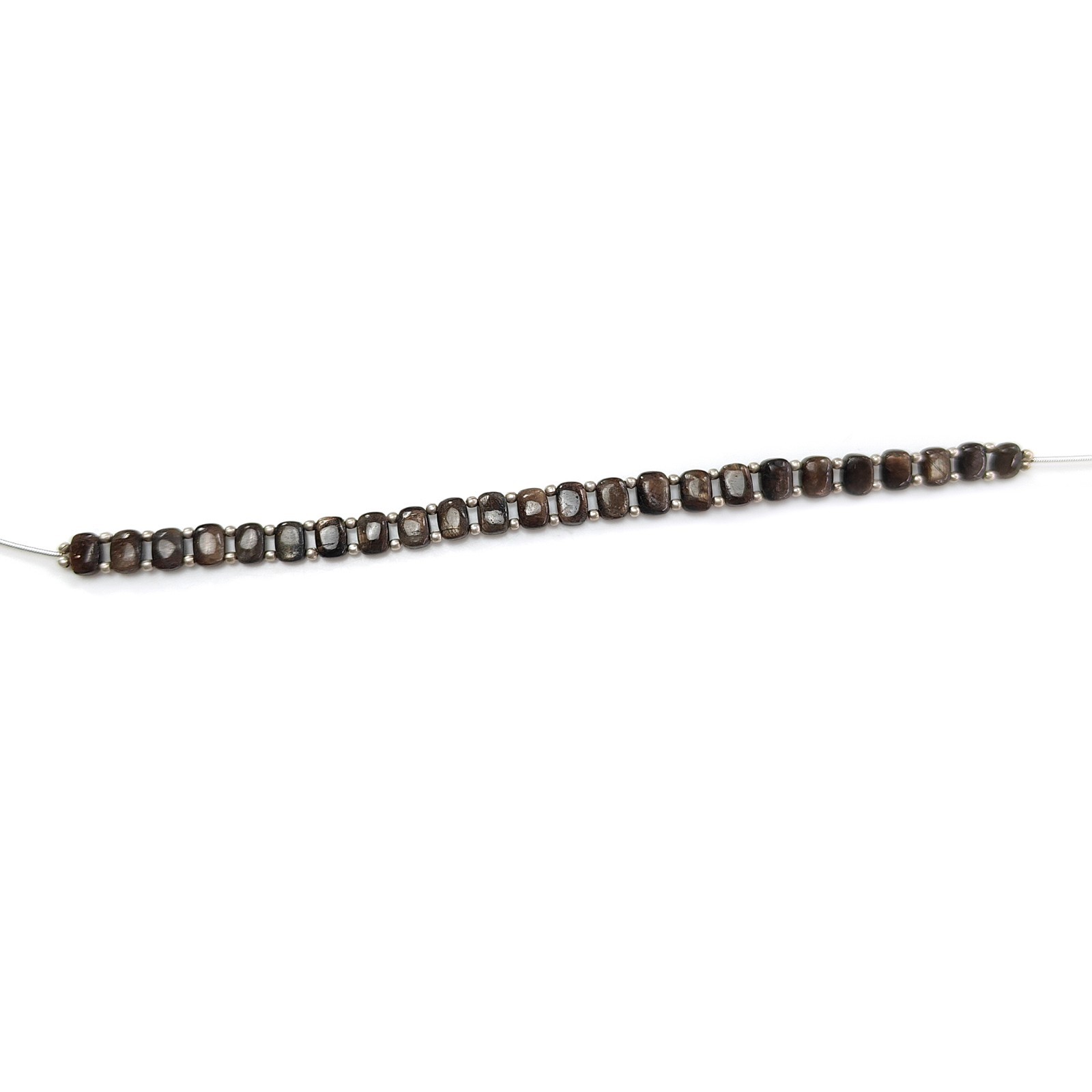 66.10cts Natural Golden Sapphire Gemstone Cushion Plain Loose Beads 7mm – 8mm 7″