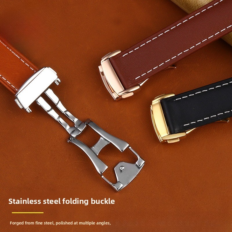 quality genuine leather watch straps mens stitched band 19mm 20mm 22mm for Omega