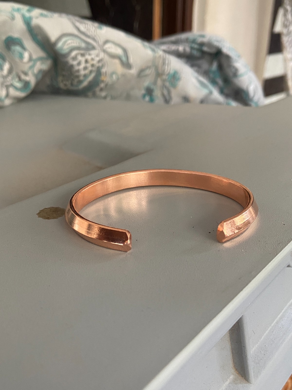 Solid Copper Cuff Bracelet Open Bangle Adjustable Handmade Unisex Wrist Band