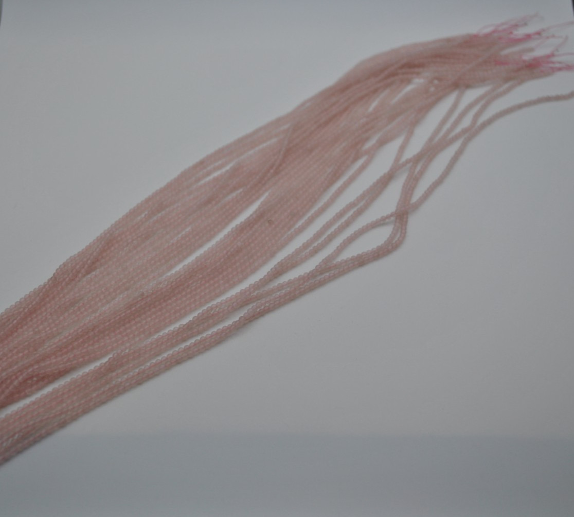 Rose Quartz Round Gemstone Strand with Smooth Stones (No Clasp)