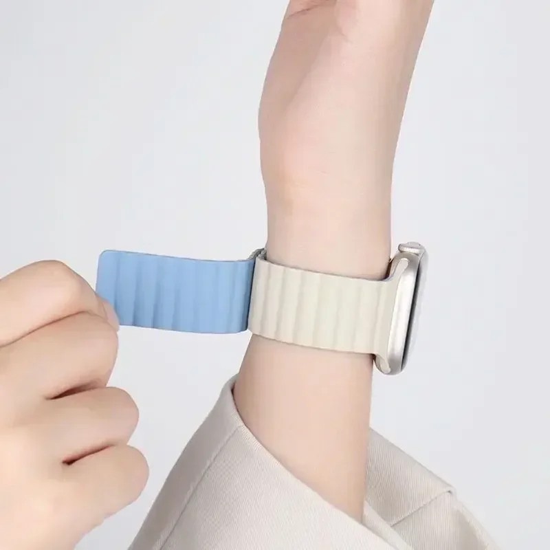 Silicone Magnetic Strap Band For Apple Watch Series Ultra 3 11 10 9 8 SE iWatch