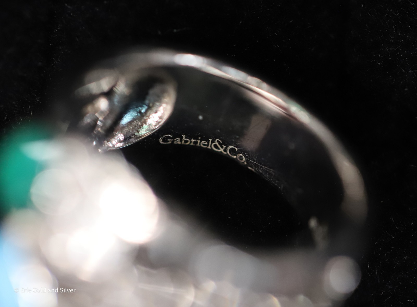Gabriel & Co. Sterling Silver Multi Gemstone Curved Hammered Ring SZ 7