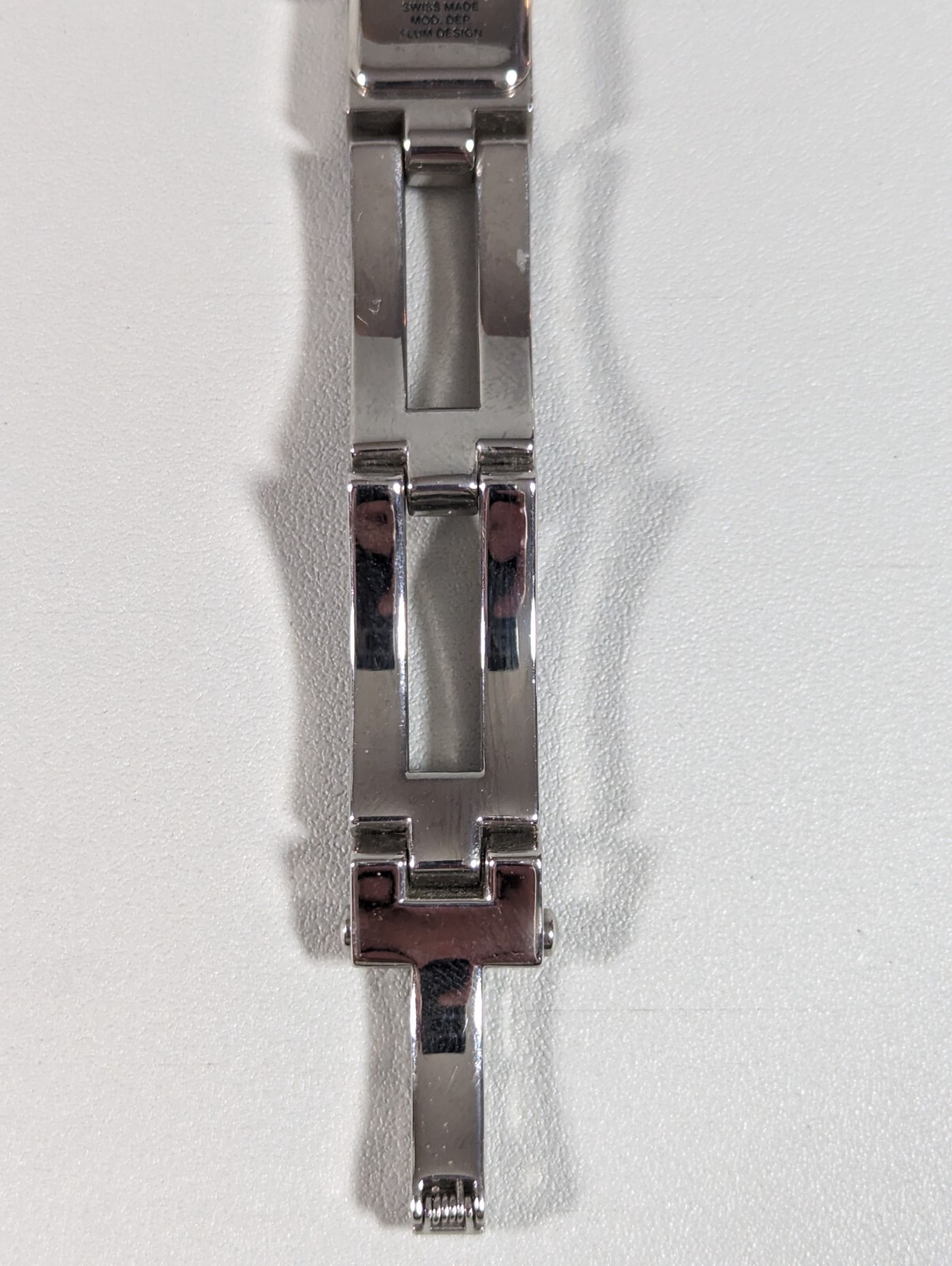 Alfex Plum Design Swiss Made 7J Silver Tone Link Bracelet Band Watch 6 Inch