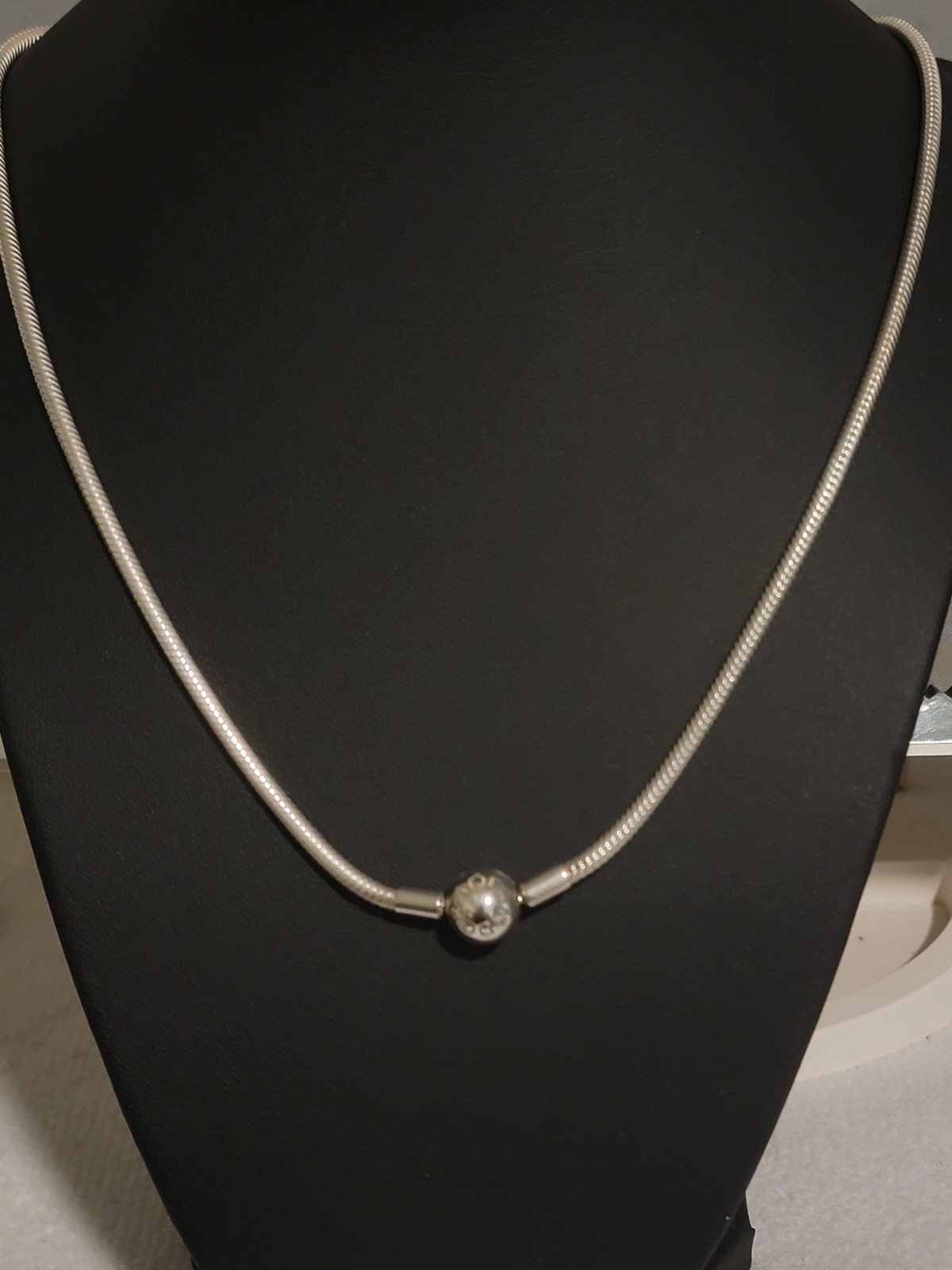 Pandora Moments Snake Chain Necklace With Ball Clasp 19.7″ Sterling Silver S925