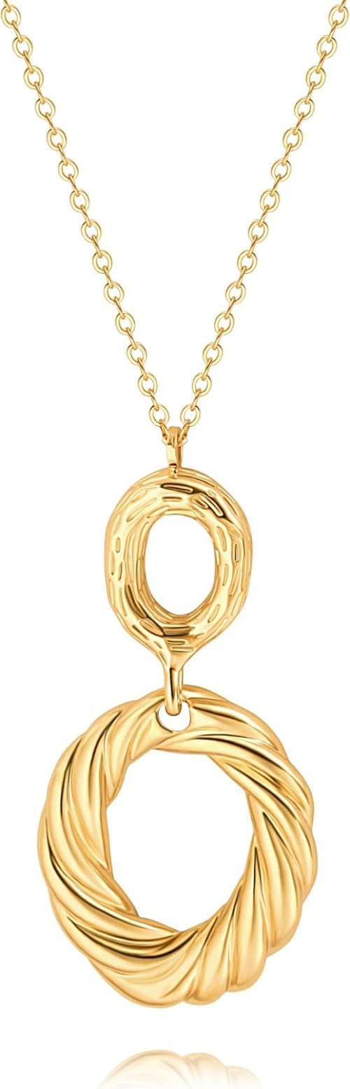 Chic Handcrafted Long Pendant Necklace in 18K Gold – Perfect for Any Occasion