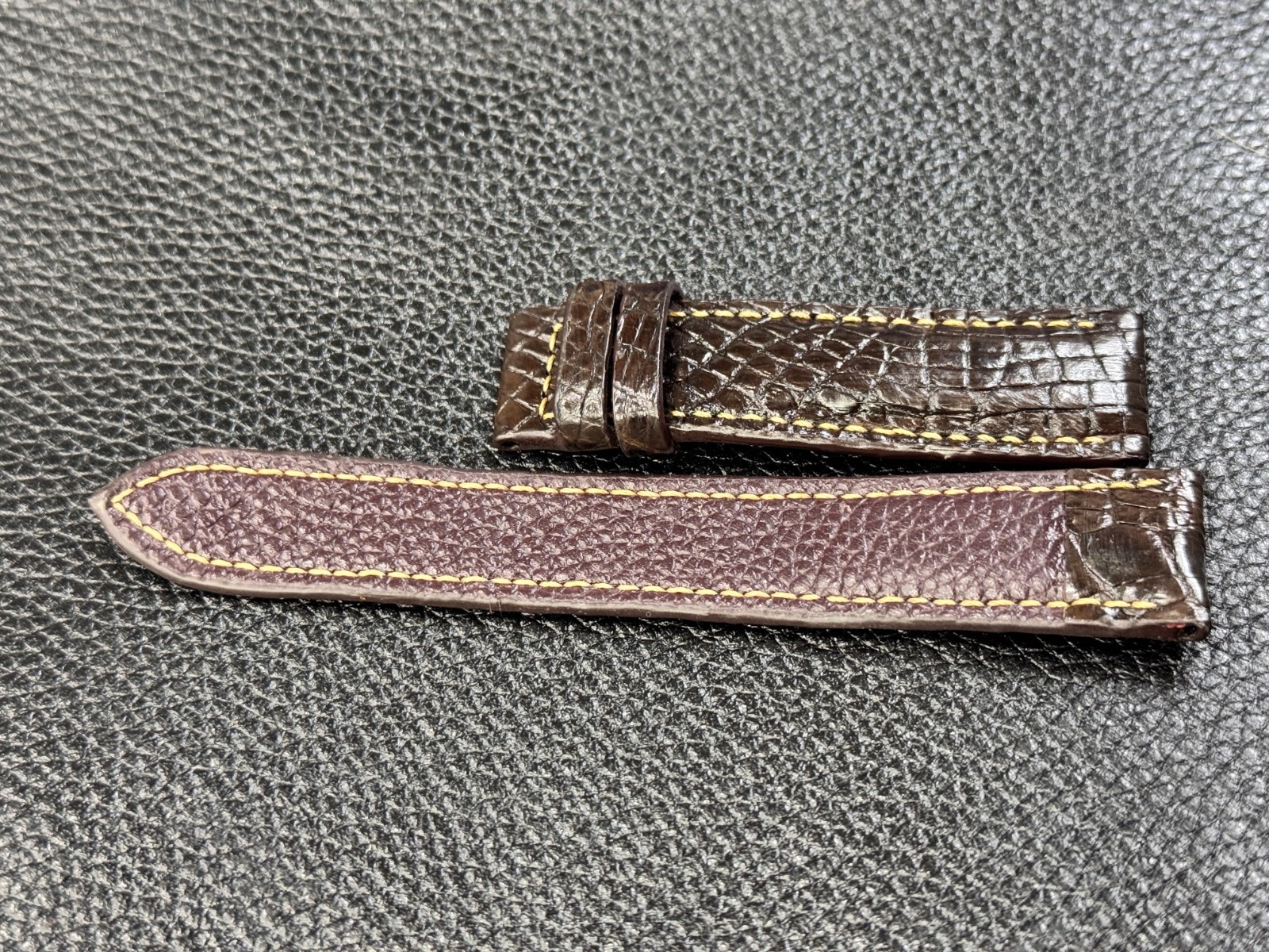 Handmade Dark Brown Croc Skin Leather Watch Strap Band 18mm/26mm