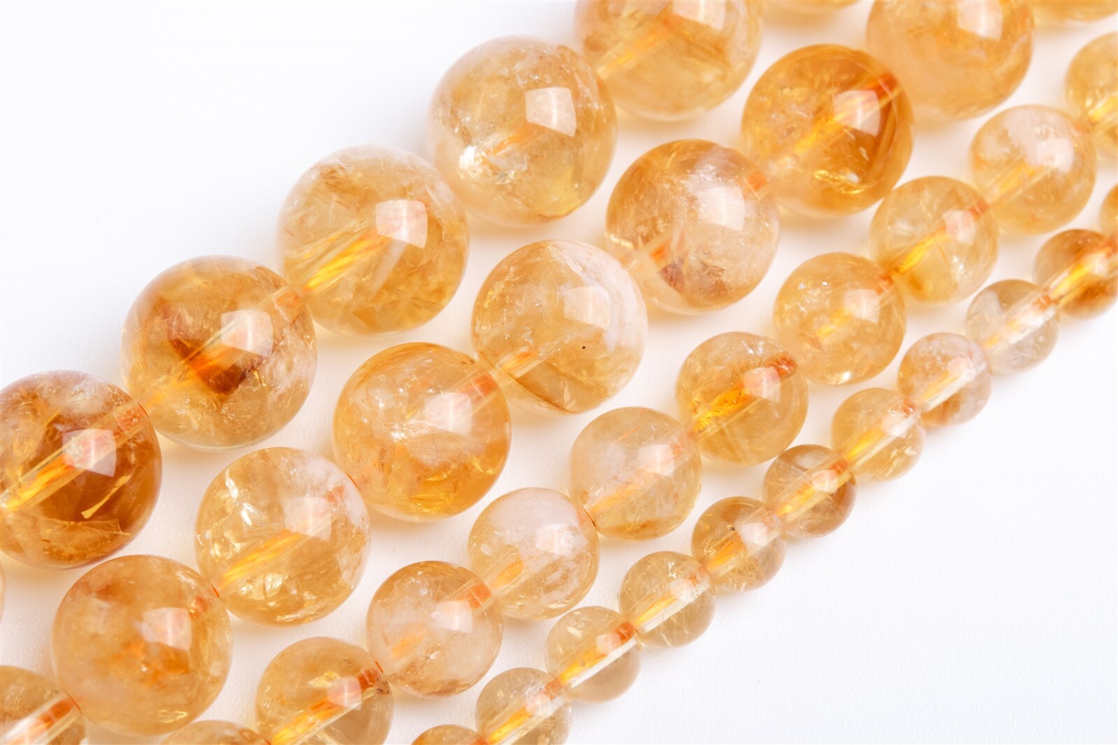 Genuine Natural Yellow Cloudy Citrine Grade AB Round Loose Beads 6/8/10/11-12MM