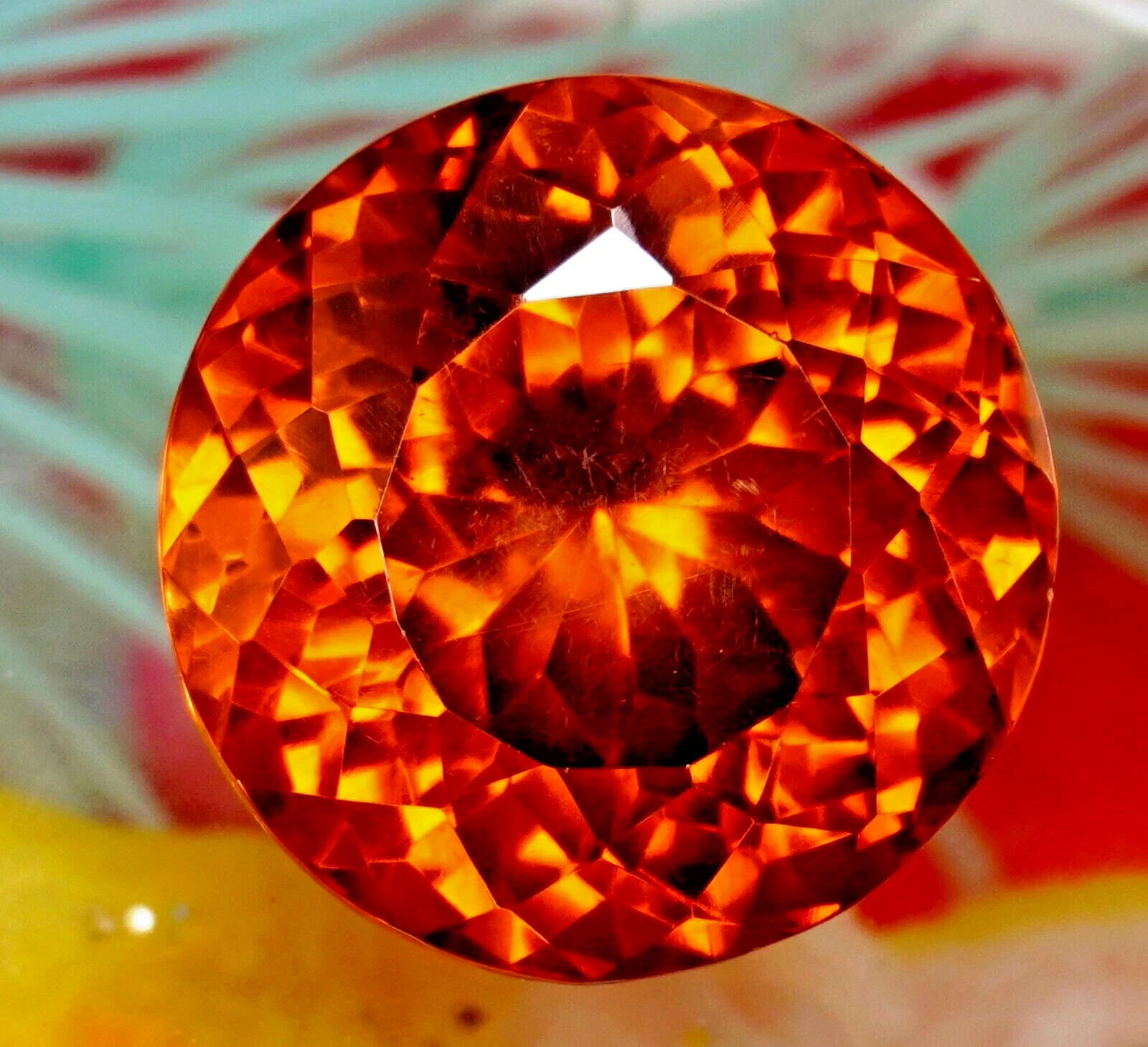 50 Ct+ Certified AAA Natural Orange Zircon Cambodian Round Cut Loose Gemstone