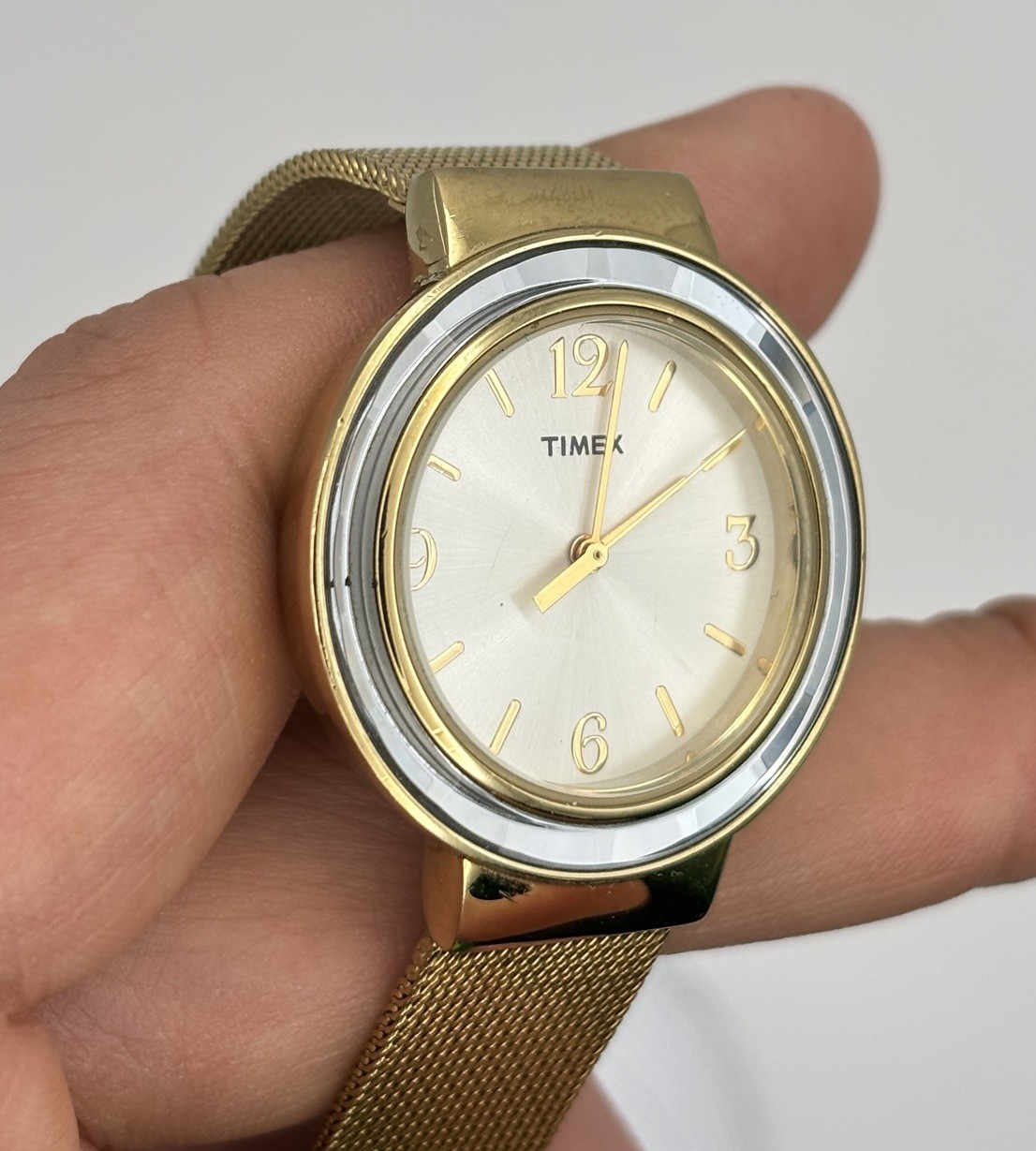 Timex Ameritus Gold-Tone SS Mesh Bracelet Dress Ladies Watch T2P197 #7.21