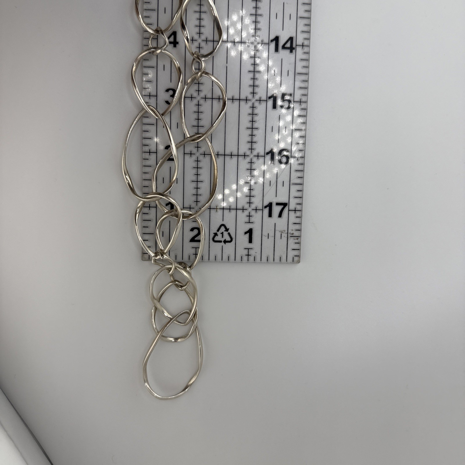 IPPOLITA 925 Sterling Silver Organic Teardrop Link Long Chain Necklace AAM82