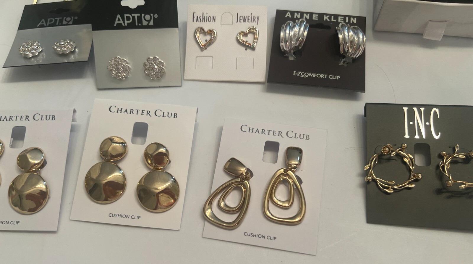 Lot of 13 Pair of New Fashion Earings, Charter Club, Anna Klein, Inc, Apt 9 New