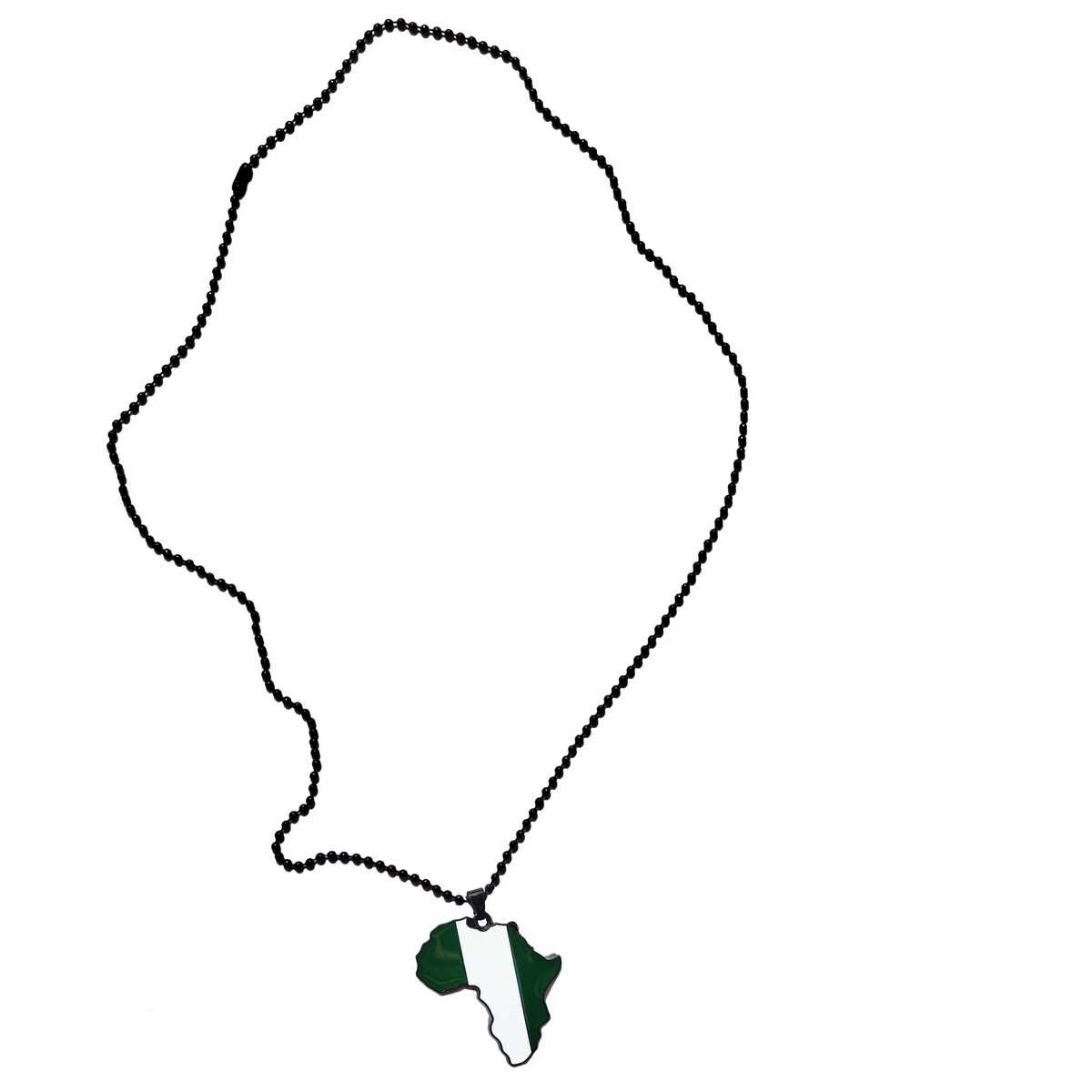 Nigerian Flag Pendant Necklace Africa Map Chain