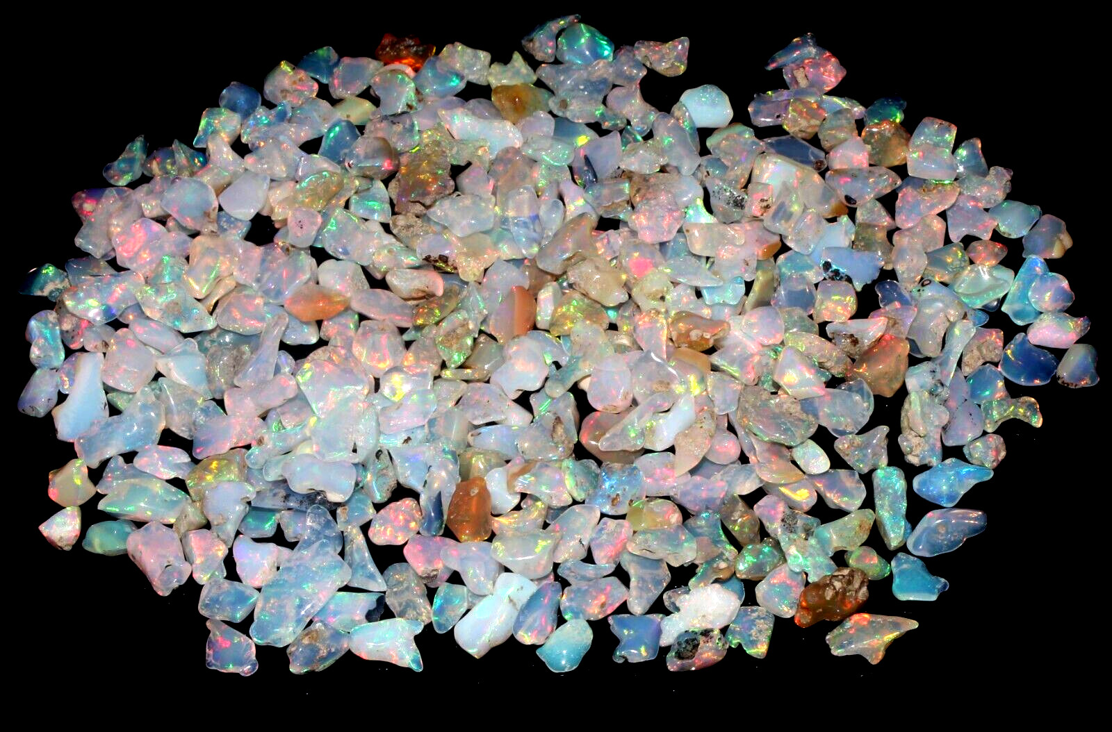 AAA+ 100 Crt 6to10MM Natural Fire Dry Ethiopian Welo Opal Polished Flash Rough