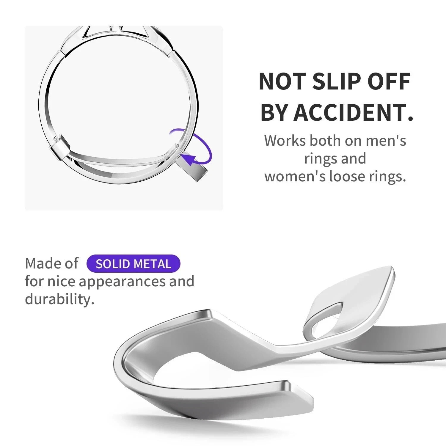 12 Pack Metal Ring Guards Set – 3 Sizes Invisible Ring Adjusters Gold Silver