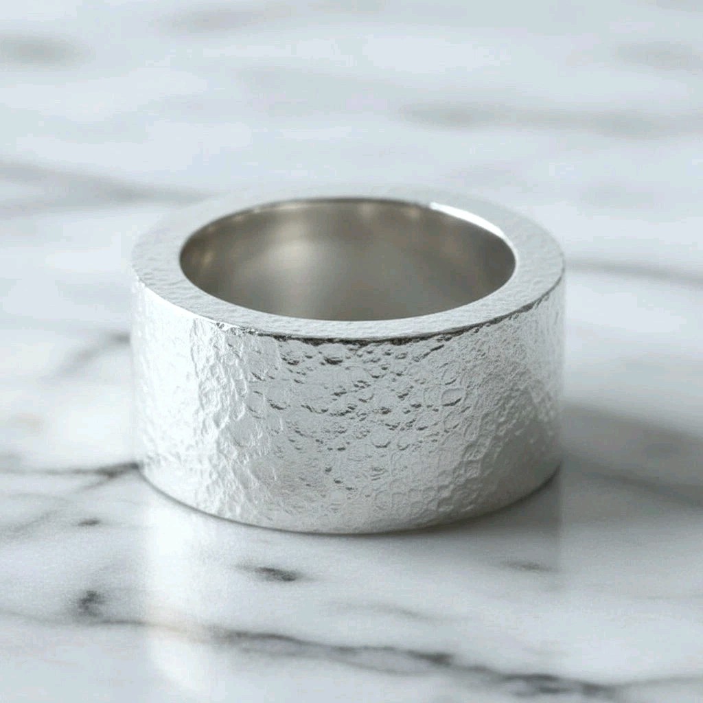 Hammered CUSTOM 999 Silver Ring 31g 1Oz Ancient Rome Width 13.5mm Thick 3.5mm