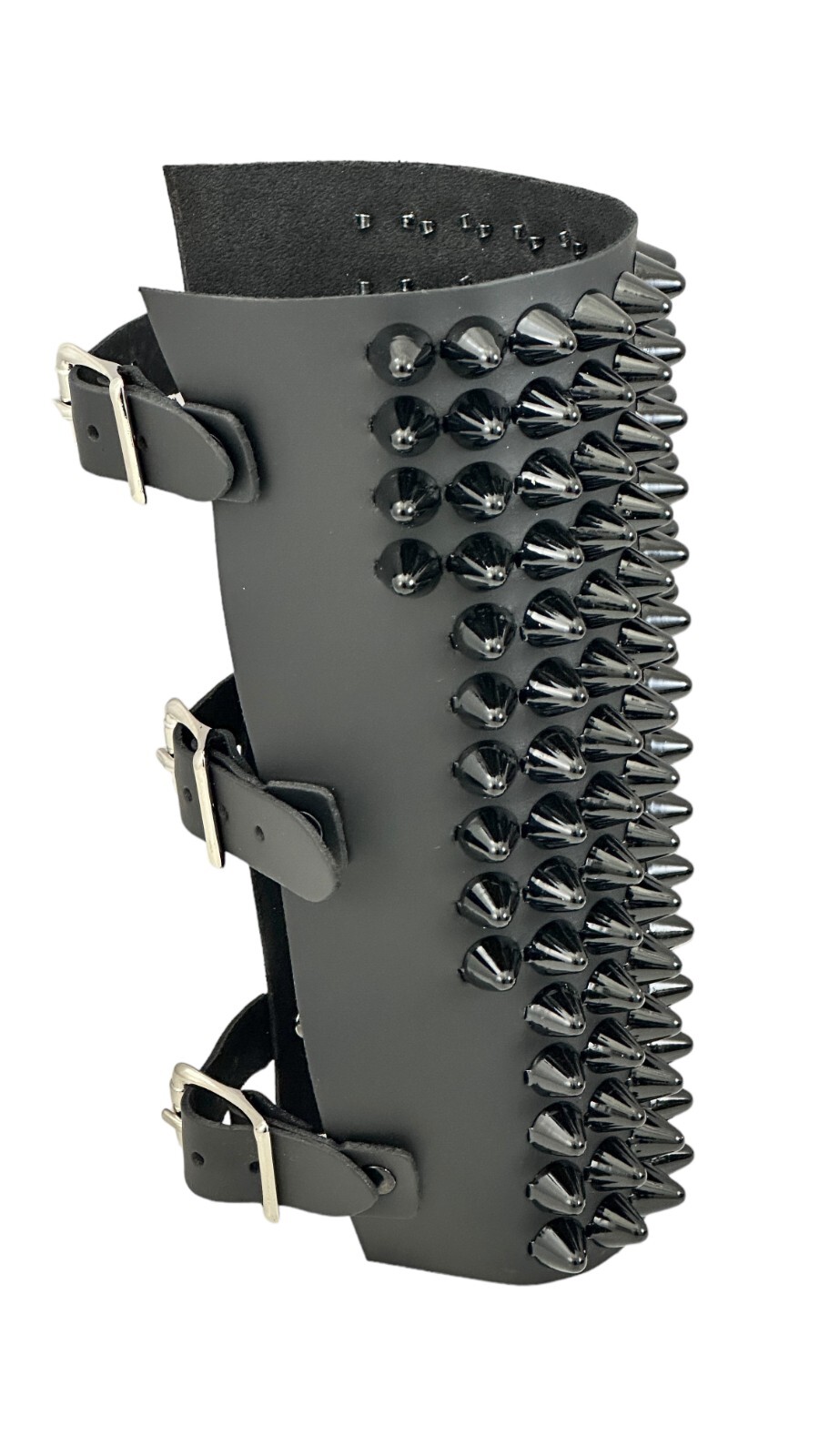 14 Row UK77 CONE Studded Gauntlet Bracer Genuine Leather Heavy Metal Funkplus