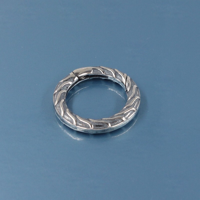 Sterling Silver Swirl Round Donut Ring Link Clasp Connector / Shortener #44078