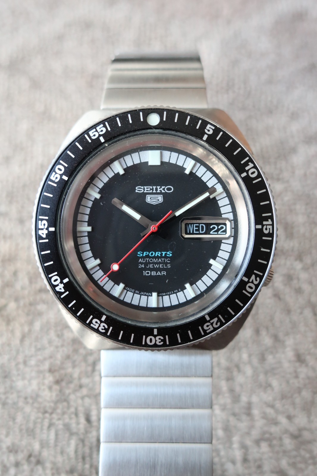 SEIKO 5 SPORTS RETRO STYLE LIMITED EDITION: 2772/15555, MADE IN JAPAN, EXC COND