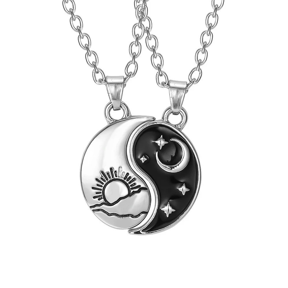 Stainless Steel I Love You Heart His Her Couple Pendant Necklace