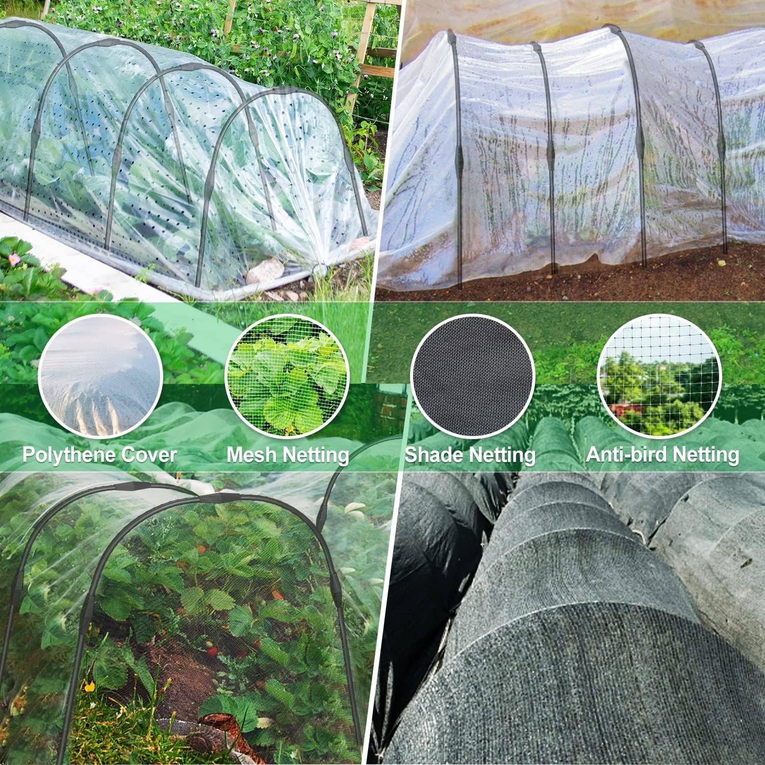 Durable 6Pc Garden Hoops – 23.6” x 25.6” for Indoor & Outdoor Plant Support