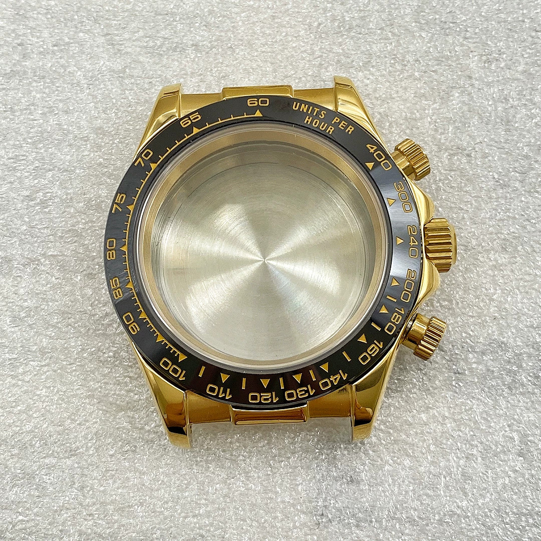 40mm Stainless Watch Case Sapphire for VK63 Movement 29.5mm Dial Watch Parts