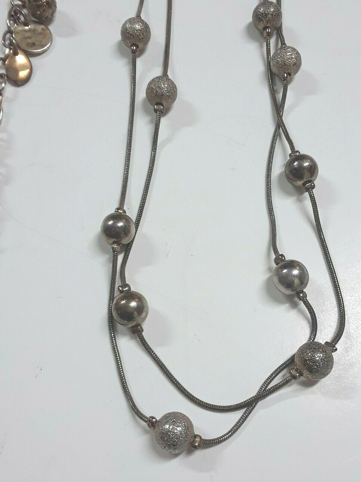 Cookie lee copper color beaded necklace. black beads gold tone ball clasp + more