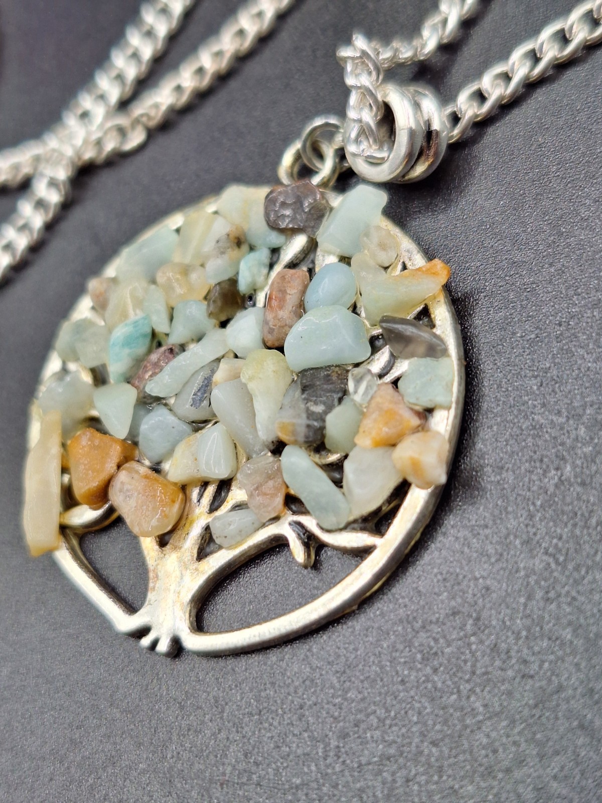 Natural Lapis Lazuli Gems Tree Of Life Pendant Necklace Chakra Reiki 1 1/2″