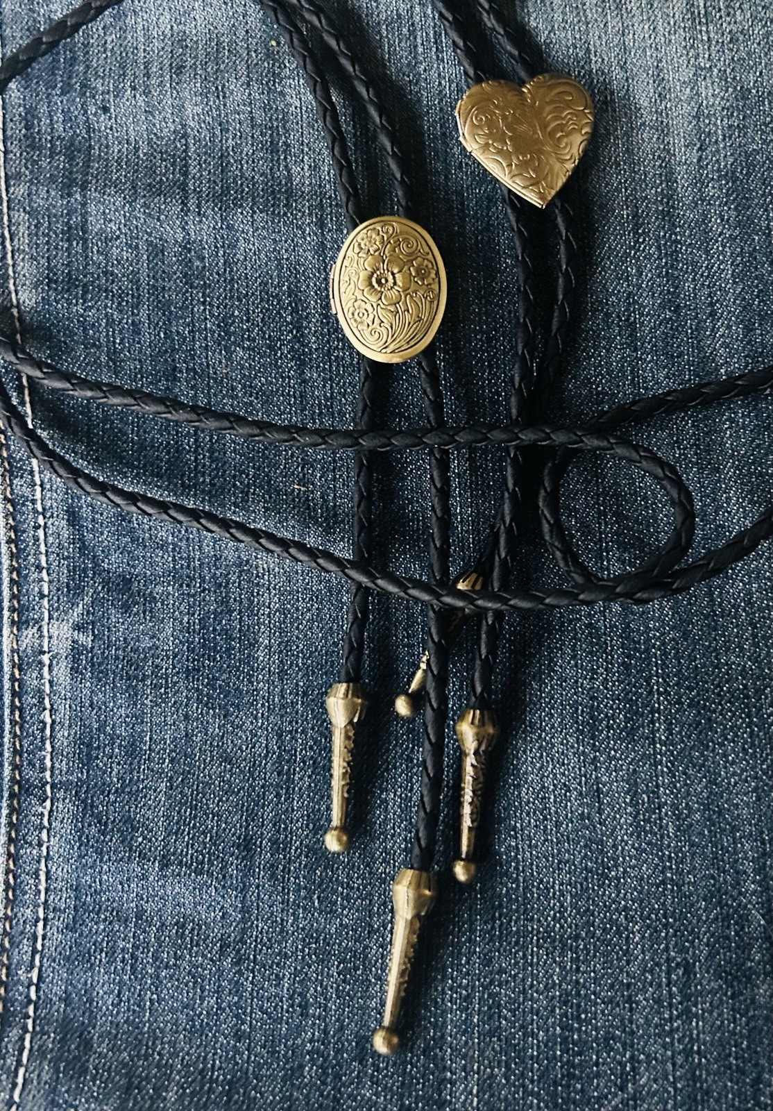 Antique Gold/Bronze Bolo Tie Leather Cord+ FAST FREE SHIPPING USA