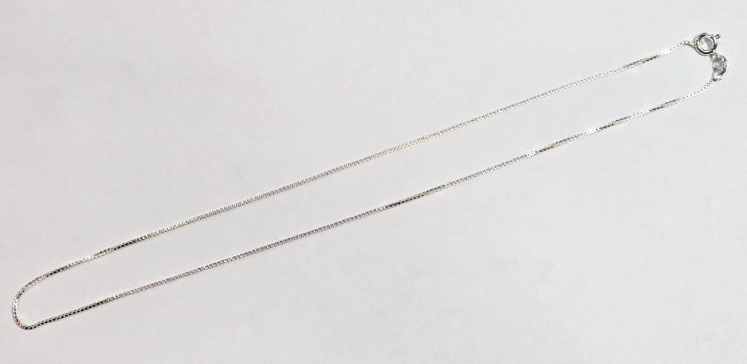 Box Chain 24 inch Long 925 Sterling Silver 1mm Thick made in Italy