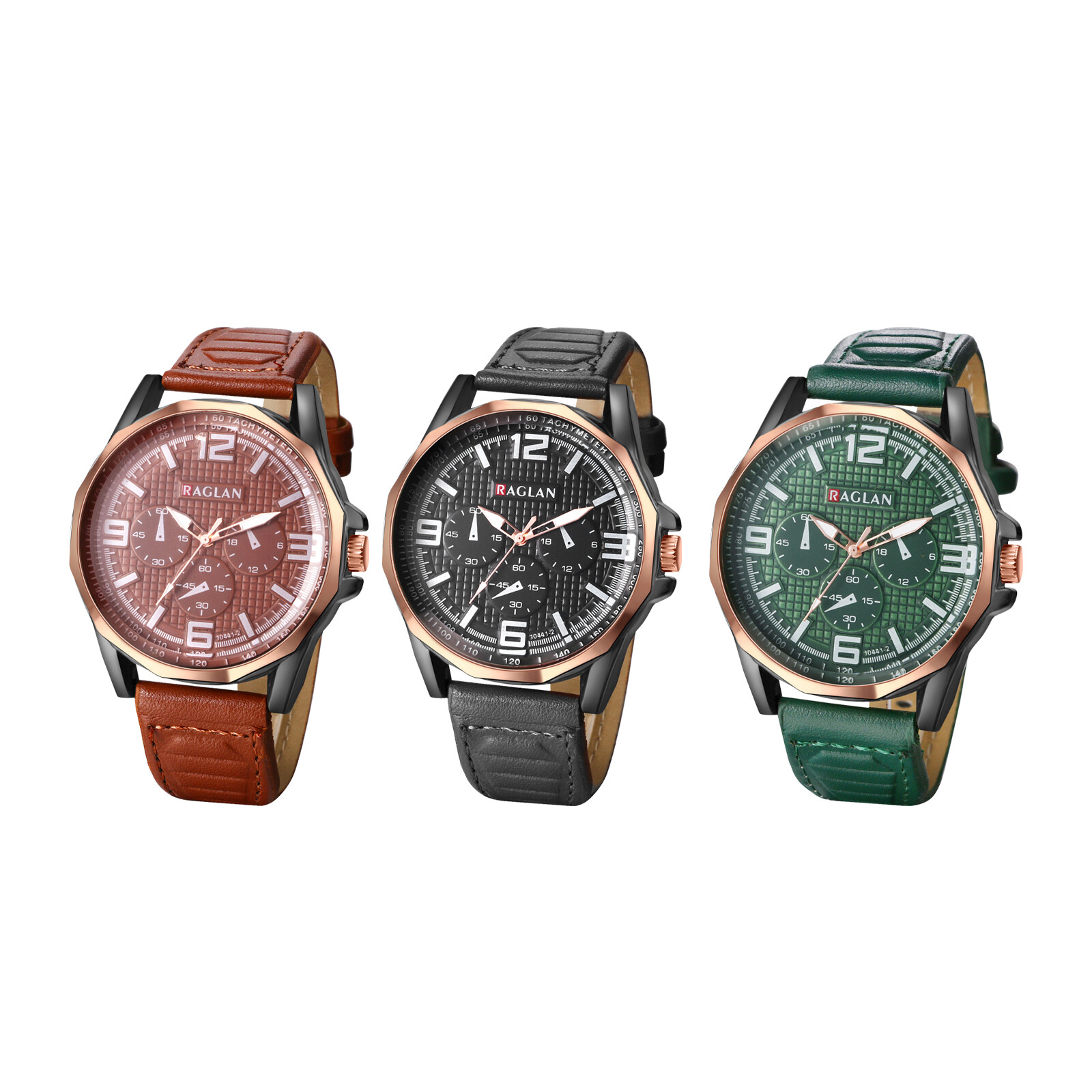 Casual Business Mens Easy Reader Big Dial Leather Band Quartz Analog Wrist Watch
