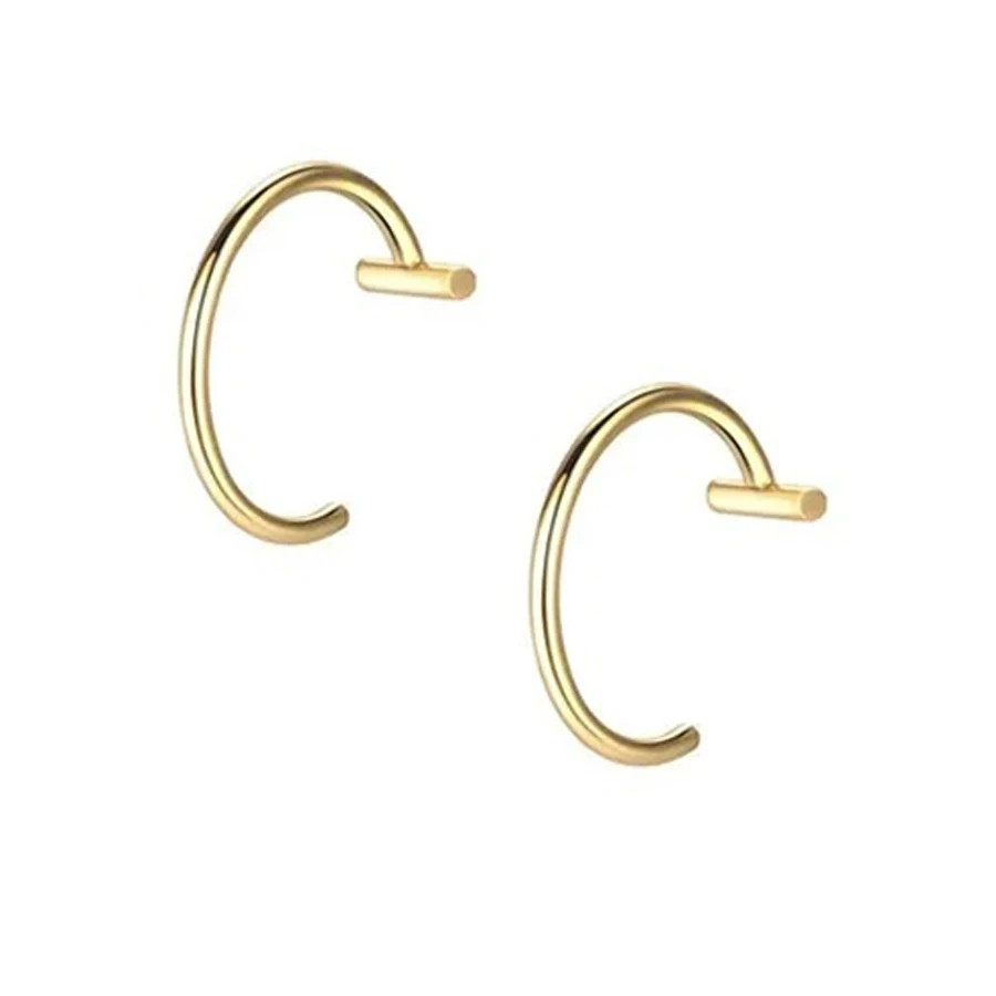 2PCS Trendy 10mm Stainless Steel Punk Clip on Fake Piercing Nose Wrap Lip Rings
