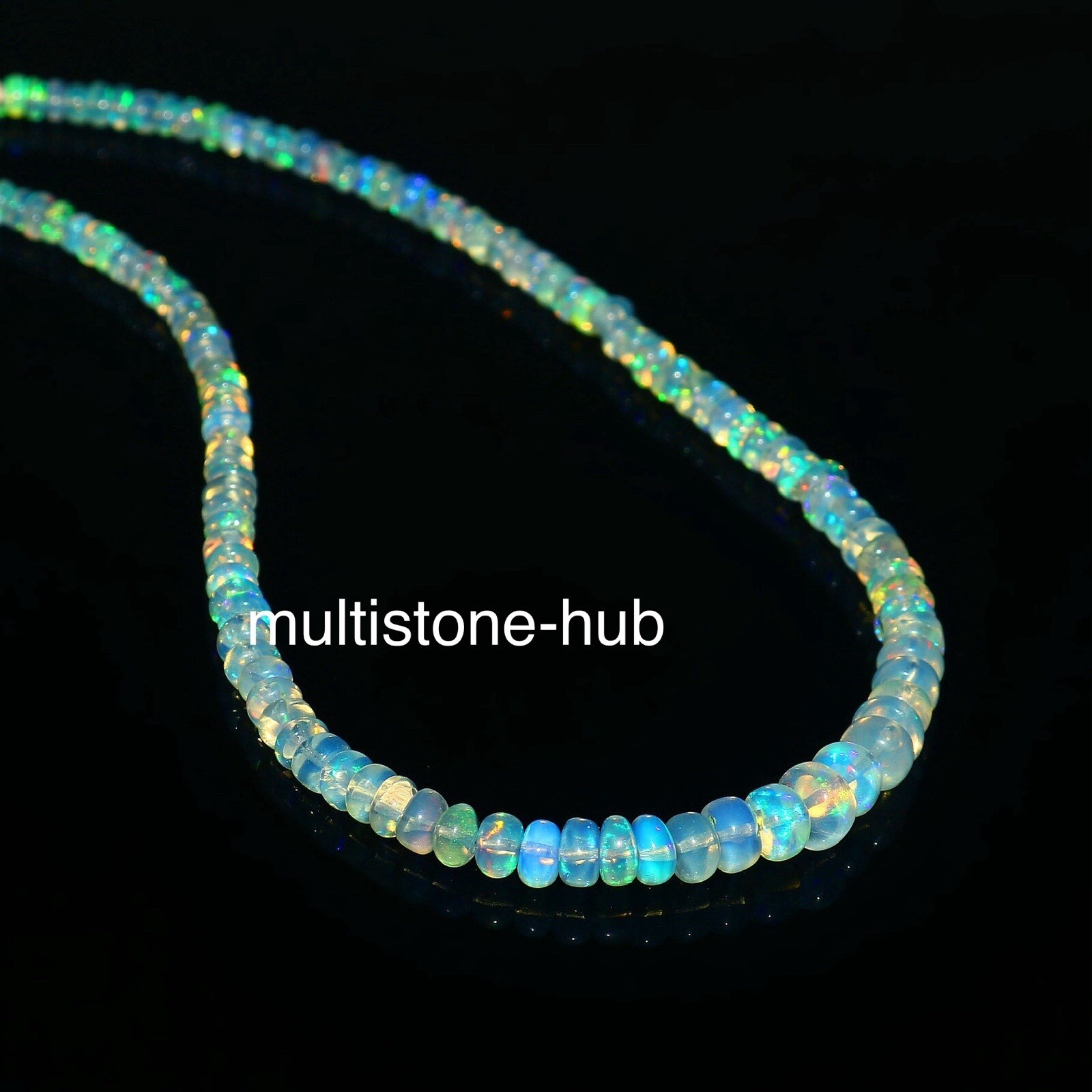 Natural Ethiopian Welo Fire Opal Rondelle Beads Gemstone Necklace 16 Inches