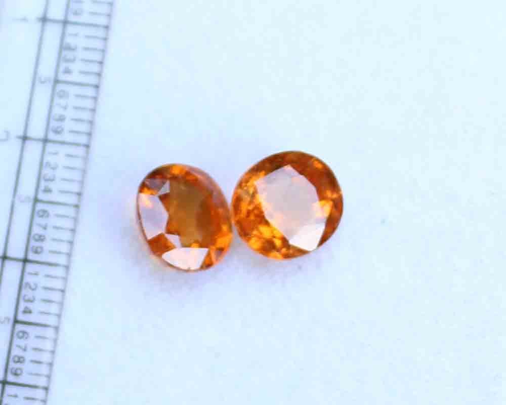 6.90 Ct Natural Hessonite Garnet 8.5*9 mm Oval Faceted Cut Loose Gemstone Pair