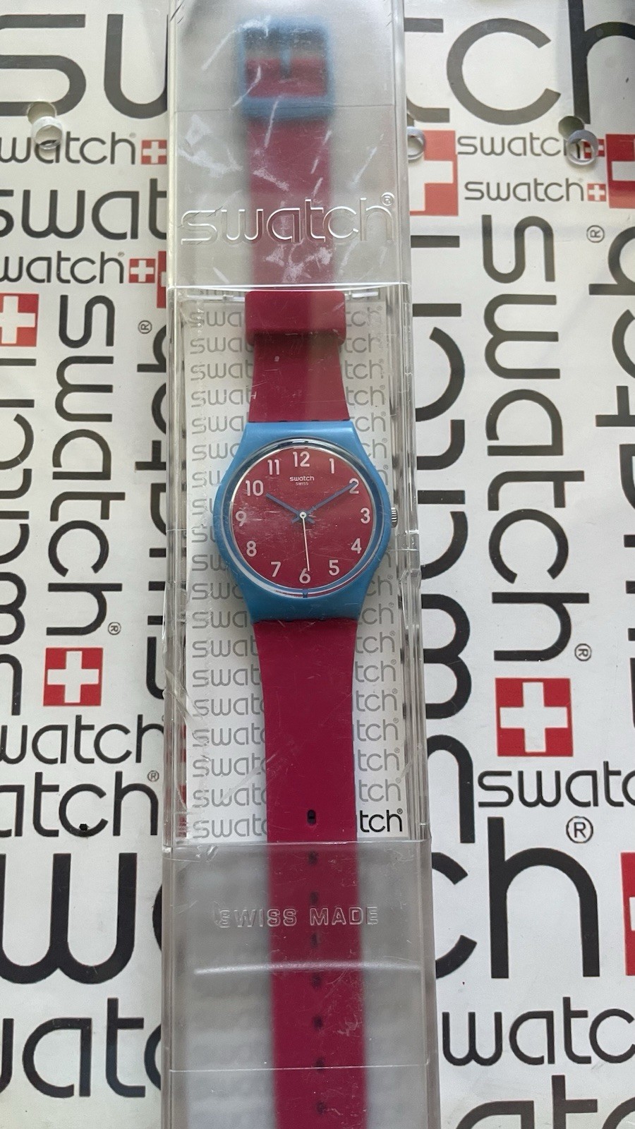 Swatch Lampone GS145 2015 Standard Gents 34mm Silicone Box Excellent Condition