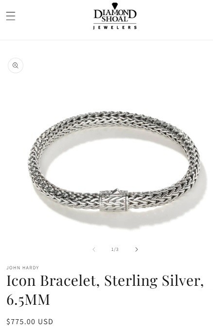 John Hardy Icon 8″ Bracelet Sterling Silver 6.5mm