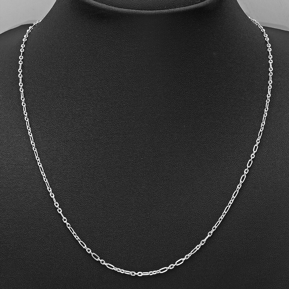 18″ 925 Sterling Silver Cable Chain Necklace Strong, Classic Shiny Link DGC1025