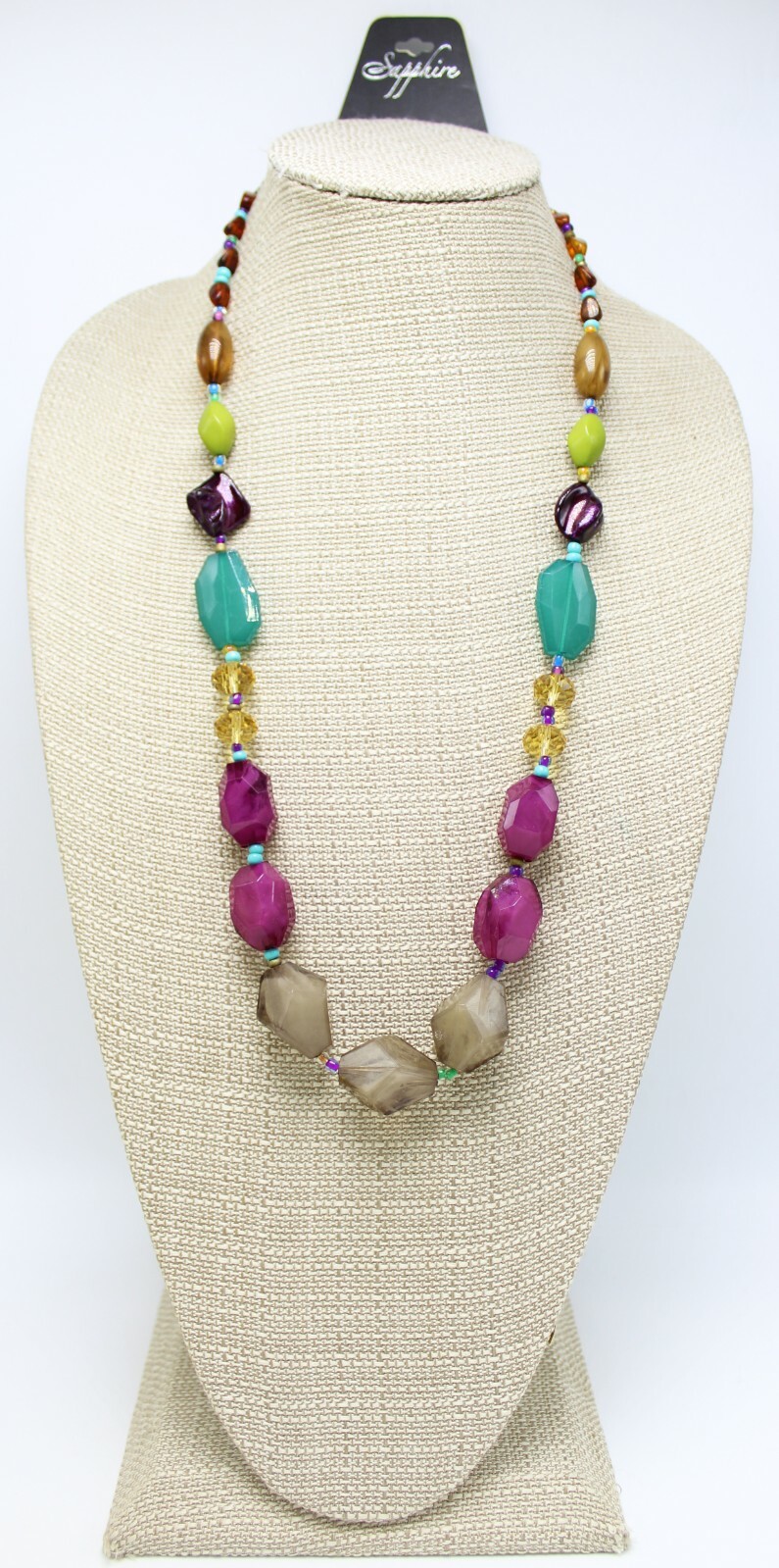 New Mixed Media Multi Color Beaded Necklace nwt #N2236