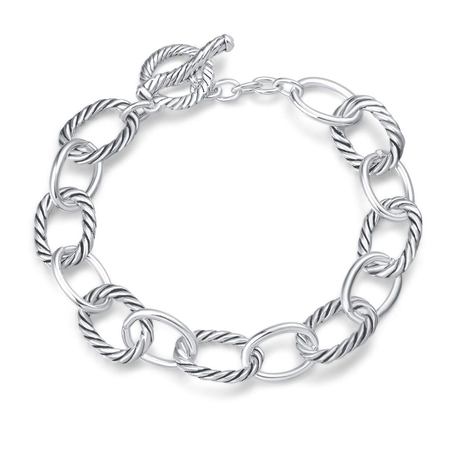 UNY JEWEL Twisted Cable Wire Link Chain Bracelet Two Tone Designer Brand Insp…