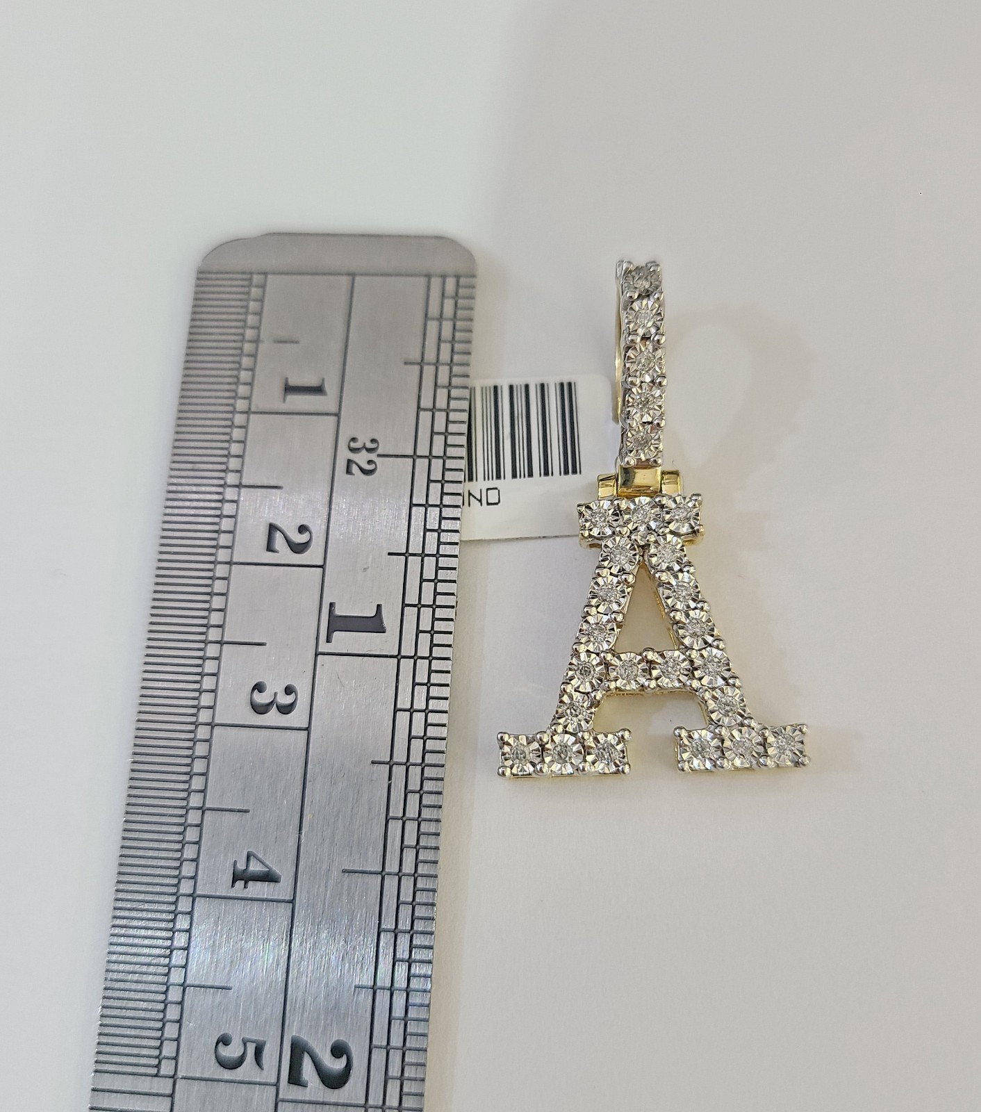 10k Rope Chain A Diamond Initial Charm Necklace Pendant Set 4mm 20″-30″ Gold