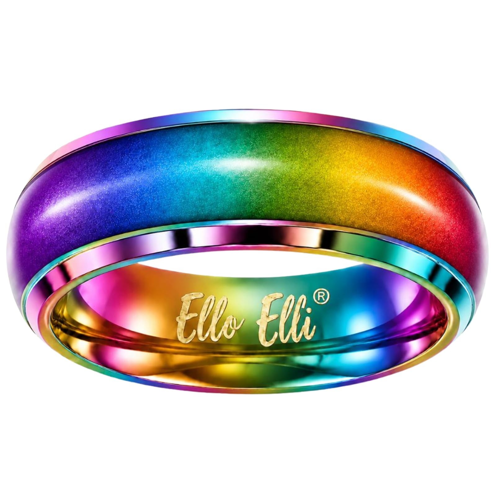 Mood Ring Color Changing 6mm Stainless Steel Comfort Fit Band for Men & Women
