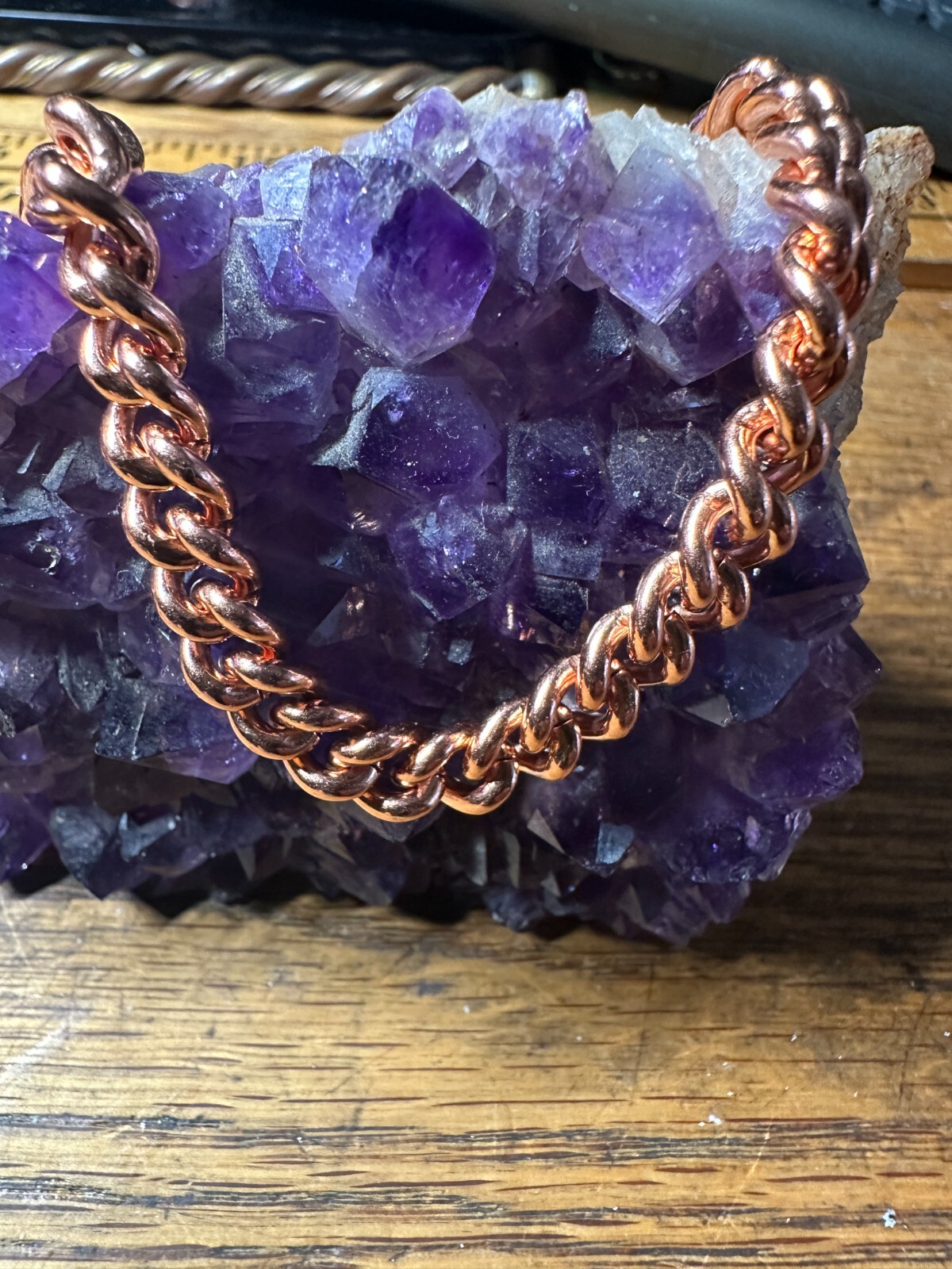 Solid Copper Anklet, 1/4 of an inch wide. Custom Made To Order. CB6511G.